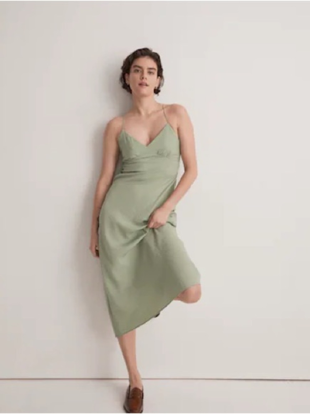 Madewell Midi Dress in Sage Green